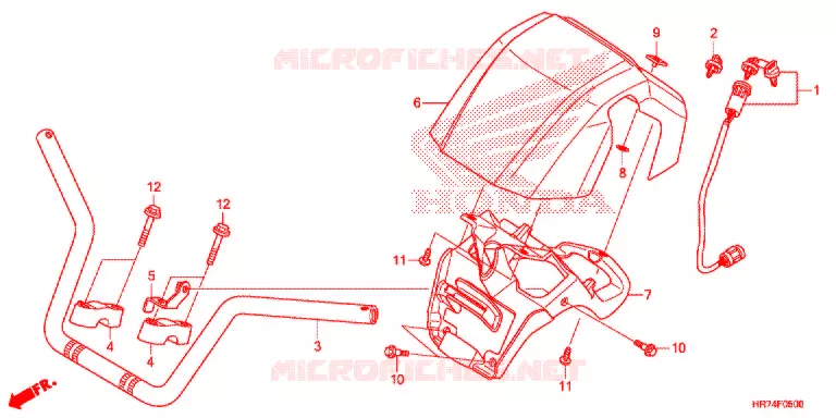 GUIDON Honda ATV 420 FOURTRAX 2018  TRX420FA6J