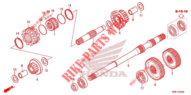 ARBRE DE SORTIE pour Honda FOURTRAX 500 RUBICON DCT EPS 2018