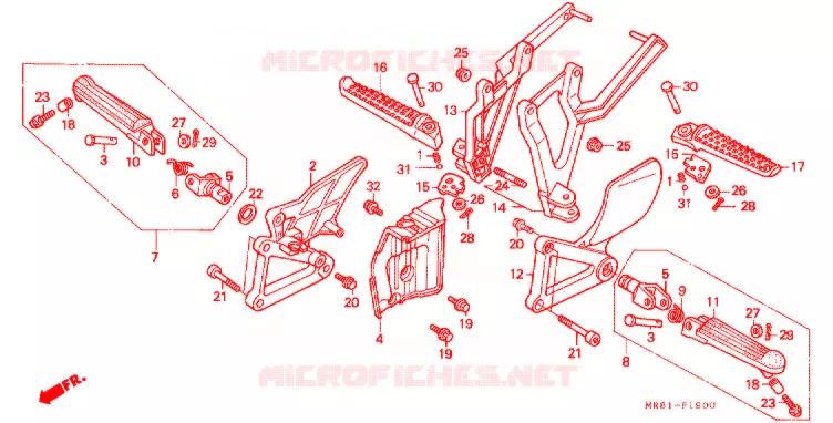 REPOSE PIED Honda MOTO 400 VFR 1990  VFR400R3K