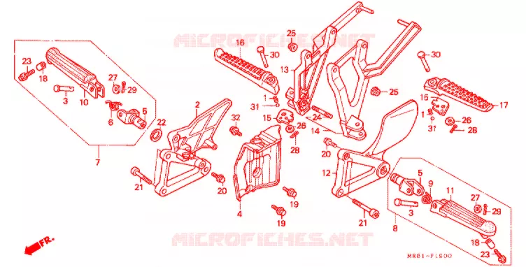 REPOSE PIED Honda MOTO 400 VFR 1991  VFR400R3L