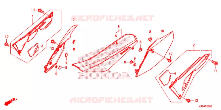 SELLE - CARENAGE Honda MOTO 250 CRF 2018  CRF250RJ