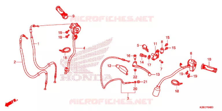 LEVIER DE GUIDON - CABLE - COMMODO Honda MOTO 125 MSX 2020  MSX125J_CA