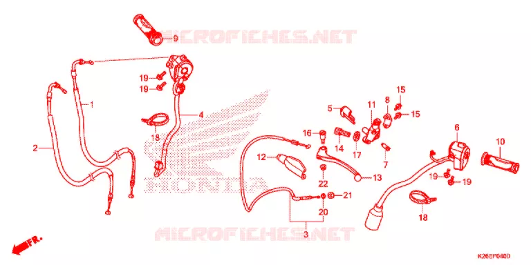 LEVIER DE GUIDON - CABLE - COMMODO Honda MOTO 125 GROM 2018  MSX125J_U