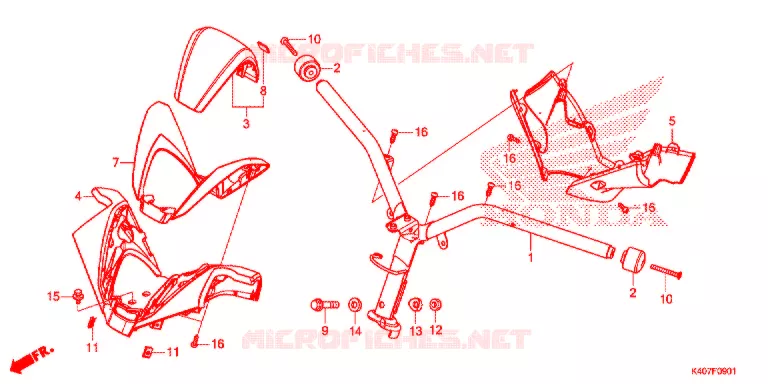 GUIDON - CARENAGE (NSS125ADK) Honda SCOOTER 125 FORZA 2018  NSS125ADK