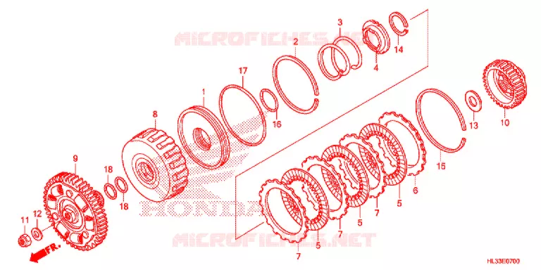 EMBRAYAGE (BAS) Honda ATV 700 PIONEER 2018  SXS700M4J