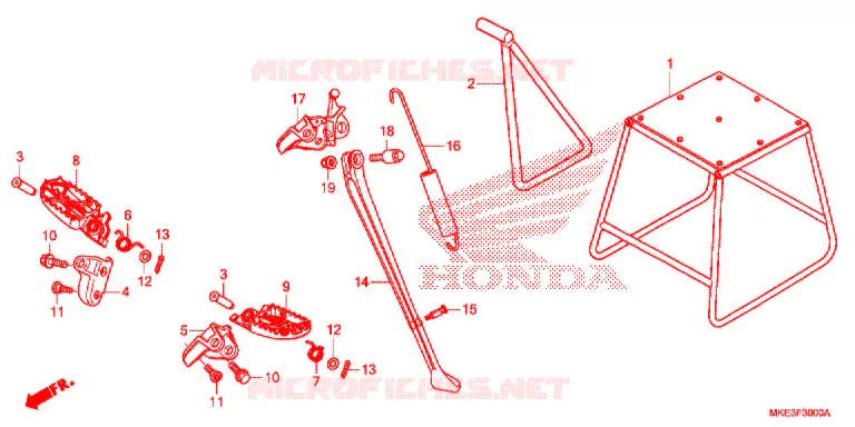 REPOSE PIED - BEQUILLE Honda MOTO 450 CRF 2018  CRF450RJ