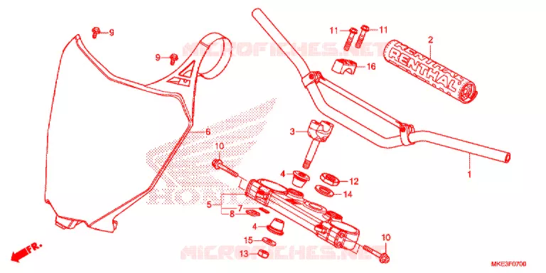 GUIDON - TE DE FOURCHE Honda MOTO 450 CRF 2018  CRF450RXJ