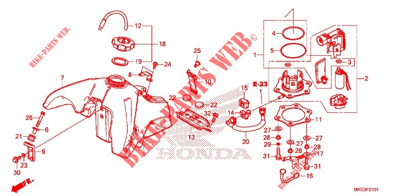 RESERVOIR A CARBURANT (CRF450RX) pour Honda CRF 450 RX ENDURO 2018