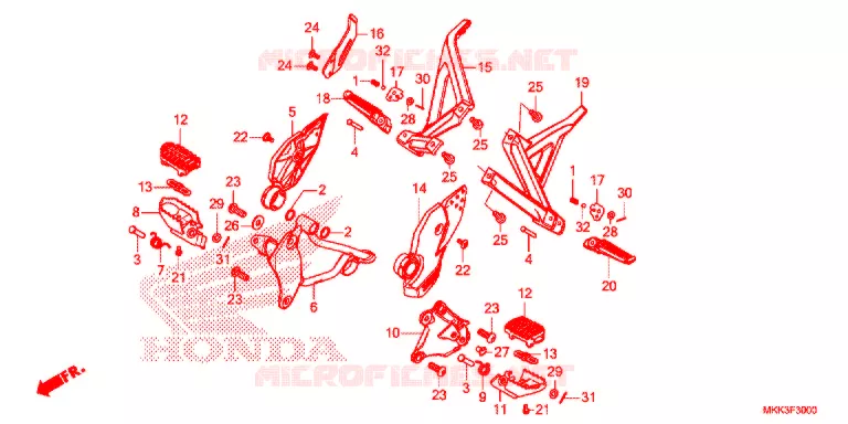 REPOSE PIED Honda MOTO 1000 AFRICA-TWIN 2018  CRF1000DJ