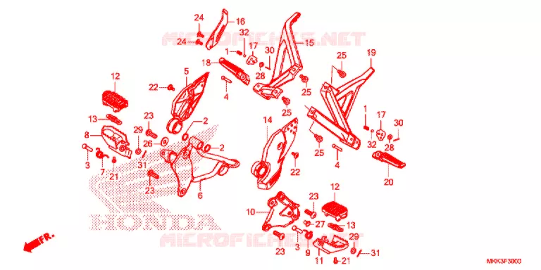 REPOSE PIED Honda MOTO 1000 AFRICA-TWIN 2018  CRF1000AJ