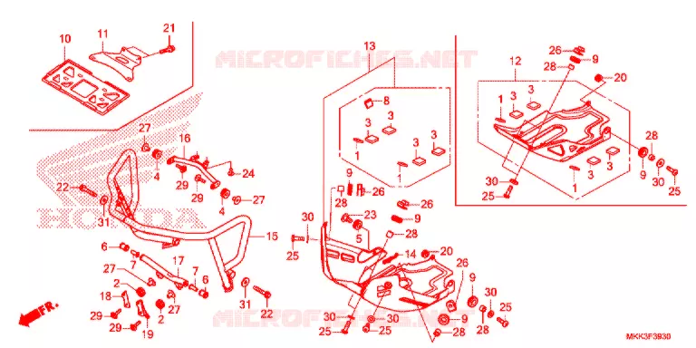 FRONT SIDE PIPE/SKID PLATE Honda MOTO 1000 AFRICA-TWIN 2018  CRF1000ALJ