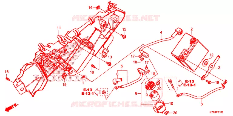 BATTERIE Honda MOTO 190 XR 2017  XR190LH