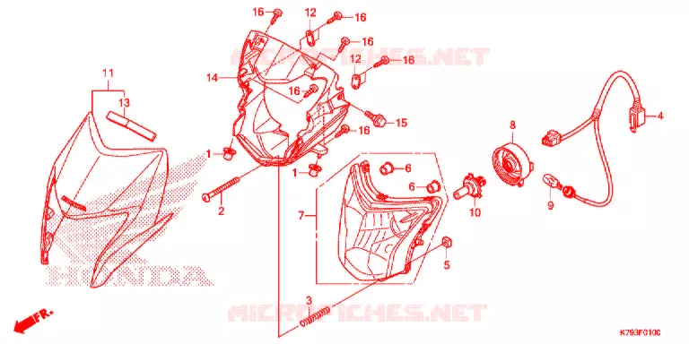PHARE Honda MOTO 190 XR 2022  XR190LH