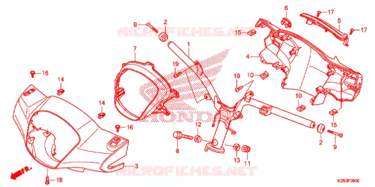GUIDON - CARENAGE Honda SCOOTER 125 SH 2018  ANC125H