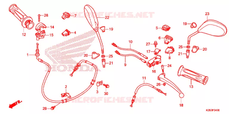 LEVIER DE GUIDON - CABLE - COMMODO Honda SCOOTER 125 SH 2017  ANC125H