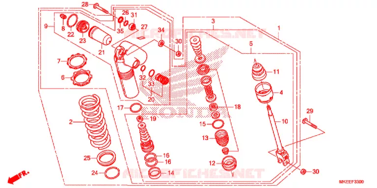 AMORTISSEUR ARRIERE Honda MOTO 150 CRF 2018  CRF150RBJ