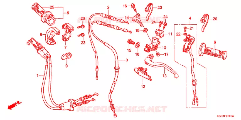 LEVIER DE GUIDON - CABLE - COMMODO Honda MOTO 150 CRF 2021  CRF150RBJ
