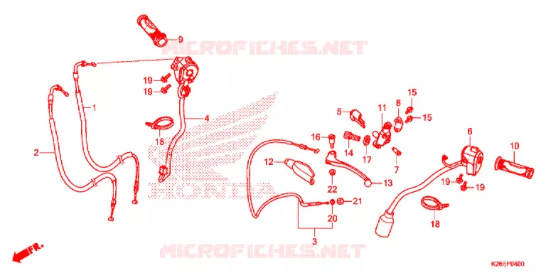 LEVIER DE GUIDON - CABLE - COMMODO Honda MOTO 125 MSX 2019  MSX125AK