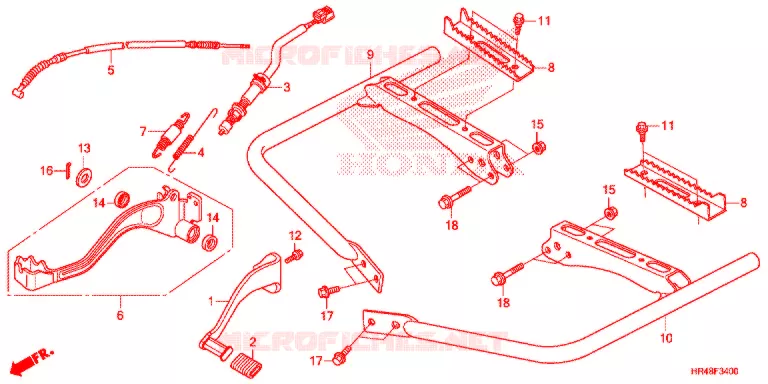 PEDALE - REPOSE PIED Honda ATV 500 FOURTRAX 2019  TRX500FM1K