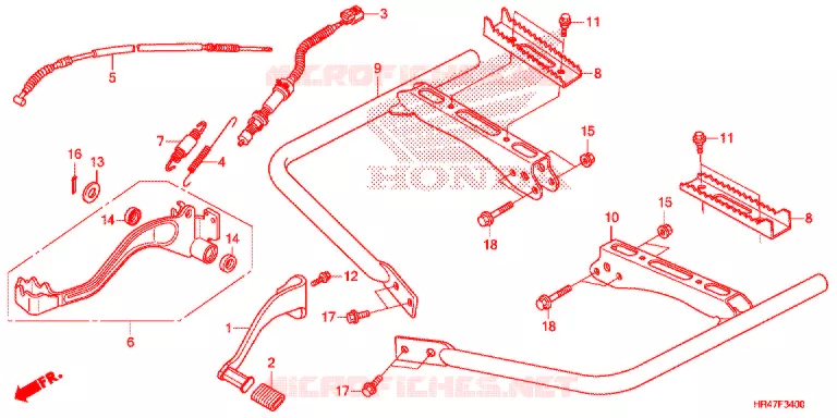 PEDALE - REPOSE PIED Honda ATV 500 FOURTRAX 2019  TRX500FM2K