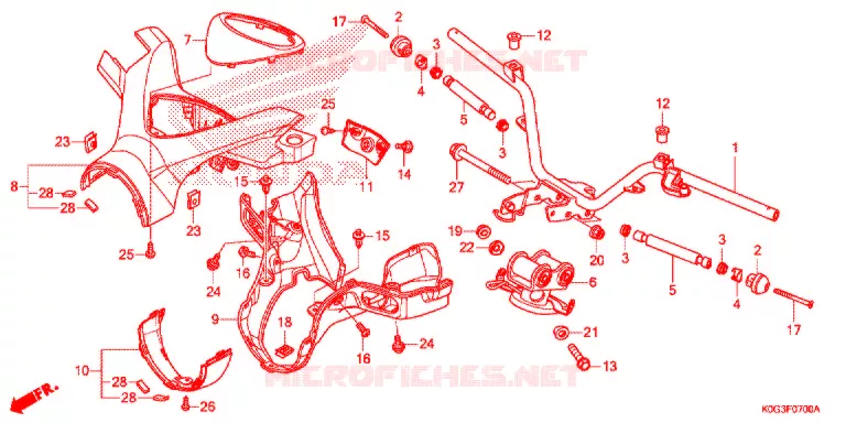 GUIDON - CARENAGE Honda MOTO 125 CUB 2019  C125AK