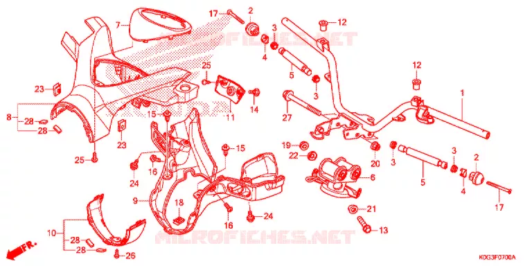 GUIDON - CARENAGE Honda MOTO 125 CUB 2018  C125AK