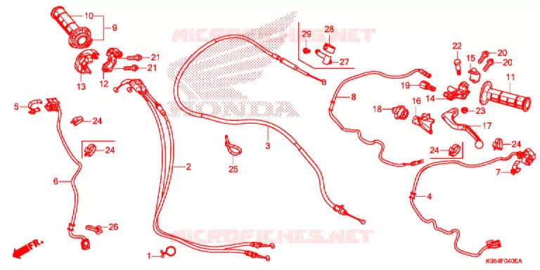 LEVIER DE GUIDON - CABLE - COMMODO Honda MOTO 250 CRF 2019  CRF250RK