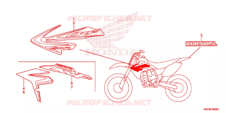 AUTOCOLLANTS Honda MOTO 150 CRF 2019  CRF150RBK