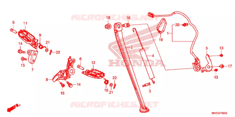 REPOSE PIED - BEQUILLE Honda MOTO 450 CRF 2019  CRF450LK