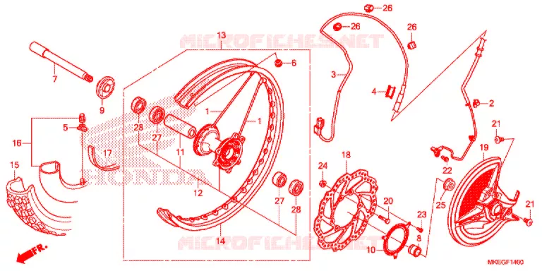 ROUE AVANT Honda MOTO 450 CRF 2019  CRF450LK
