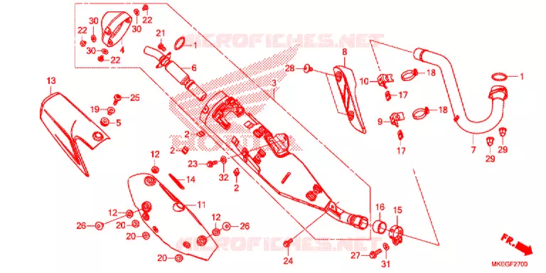 SILENCIEUX D'ECHAPPEMENT Honda MOTO 450 CRF 2019  CRF450LK