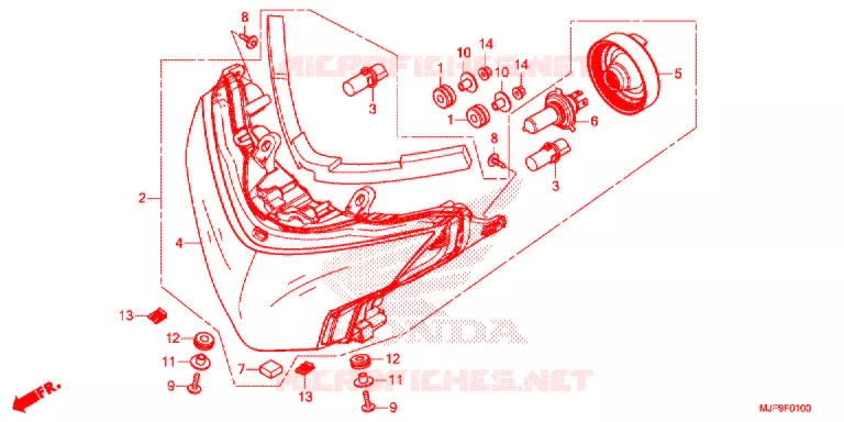 PHARE Honda MOTO 700 CTX 2017  CTX700AH