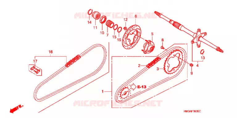ARBRE DE ROUE ARRIERE Honda ATV 300 FOURTRAX 2001  TRX300EX1