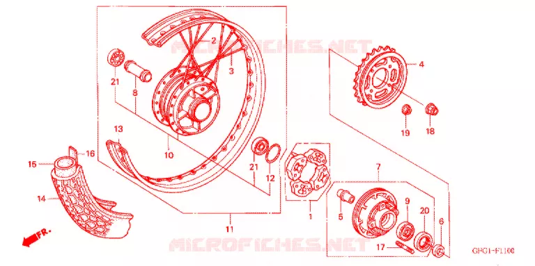 ROUE ARRIERE Honda MOTO 50 other-models 2003  MP50DX3