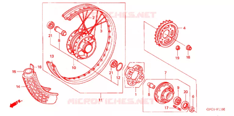 ROUE ARRIERE Honda MOTO 50 other-models 2003  MP50DX3