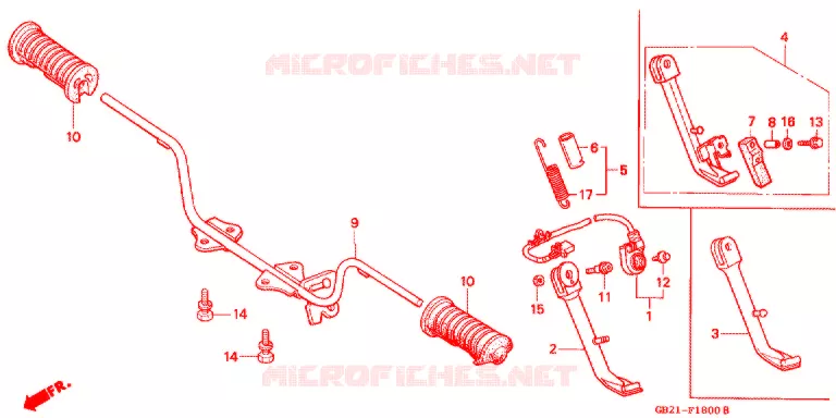 REPOSE PIED Honda MOTO 50 CHALY 1995  CF50S