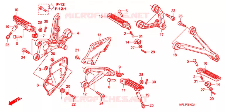 REPOSE PIED Honda MOTO 1000 CBR 2008  CBR1000RR8_J
