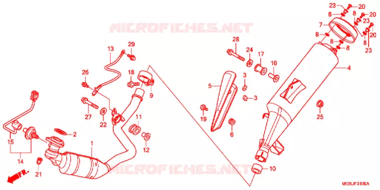 SILENCIEUX D'ECHAPPEMENT Honda MOTO 700 INTEGRA 2013  NC700DD