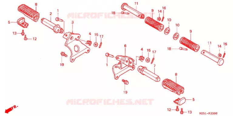 REPOSE PIED Honda MOTO 750 VF 1995  VF750CDS