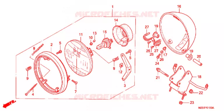 PHARE Honda MOTO 750 VF 1994  VF750CR