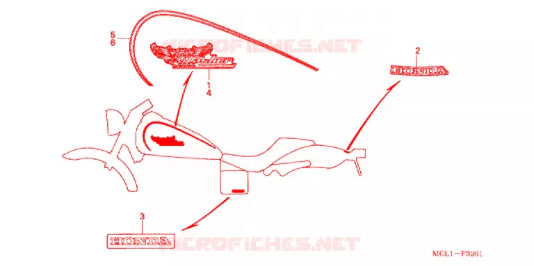 AUTOCOLLANTS (DC4) Honda MOTO 400 SHADOW 2004  NV400DC4