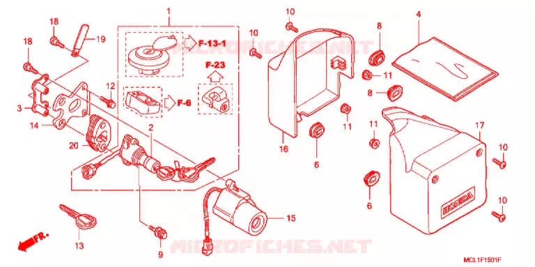 COUVERCLES LATERAUX (DC4-DC8) Honda MOTO 400 SHADOW 2004  NV400DC4