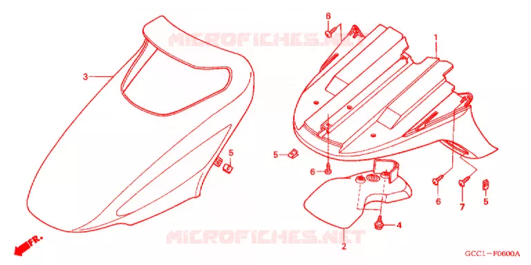 CARENAGES AVANT Honda SCOOTER 100 SPACY 2007  SCR100WH7