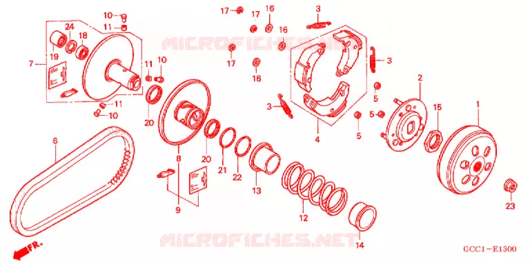 EMBRAYAGE Honda SCOOTER 100 SPACY 2007  SCR100WH7