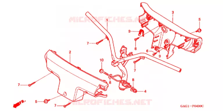 GUIDON - CARENAGE Honda SCOOTER 50 GYRO 1995  TC50P_W