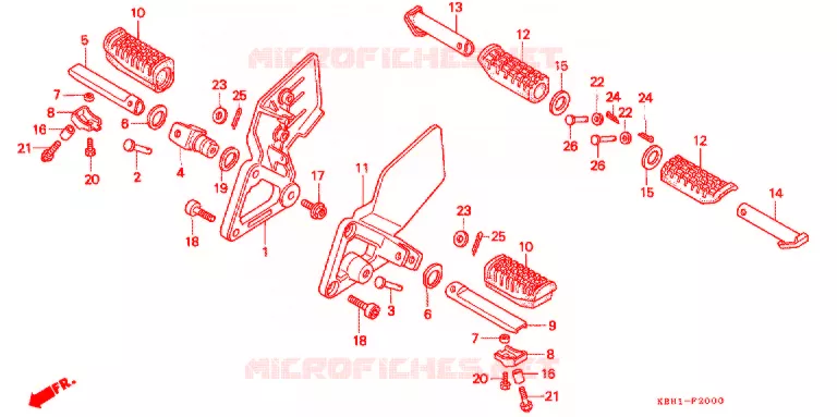 REPOSE PIED Honda MOTO 250 JADE 1993  CB250FP