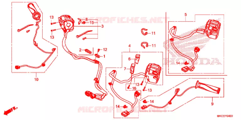 COMMODOS - POIGNEES Honda MOTO 1800 GOLD-WING 2019  GL1800BK