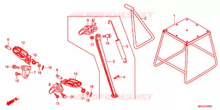 REPOSE PIED - BEQUILLE Honda MOTO 450 CRF 2019  CRF450RXK