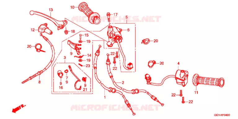 LEVIER DE GUIDON - CABLE - COMMODO Honda SCOOTER 50 C50 2021  C50XL