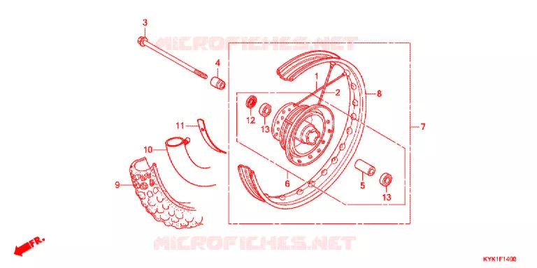 ROUE AVANT Honda MOTO 110 CRF 2019  CRF110FK